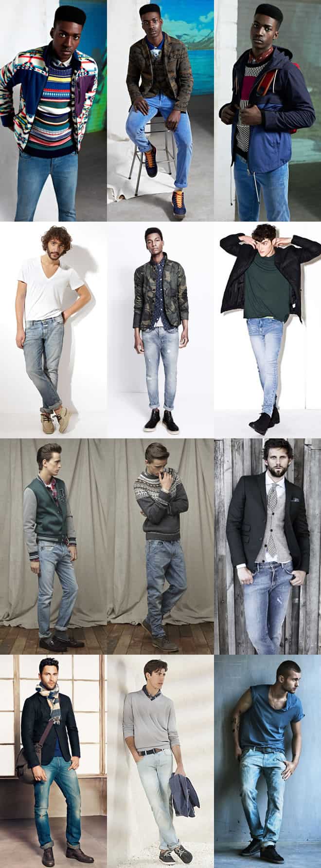 Men's Light Wash Jeans Lookbook