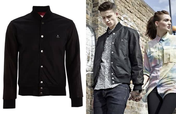Dr. Martens Black Waxed Cotton College Bomber Jacket