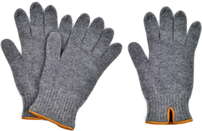 Universal Works Grey Knitted Wool Gloves