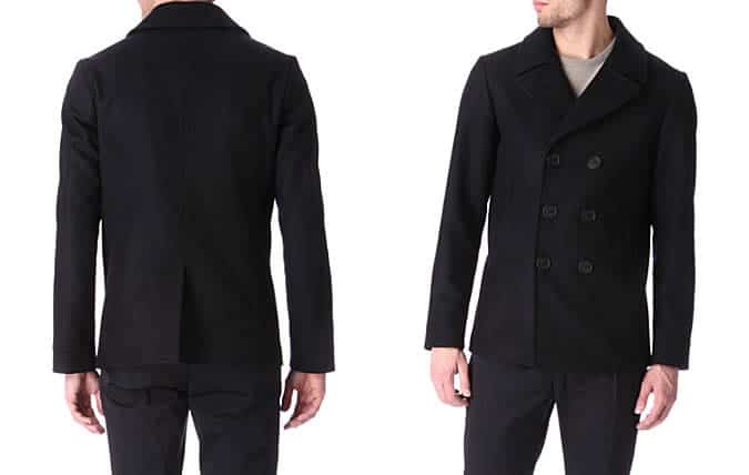 HUNTER GATHER Melton wool peacoat
