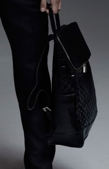 Topman Lux Black Leather Backpack