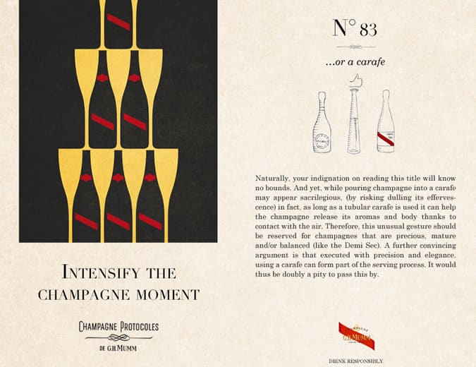 Champagne Protocoles de G.H.MUMM - No 83 Or A Carafe