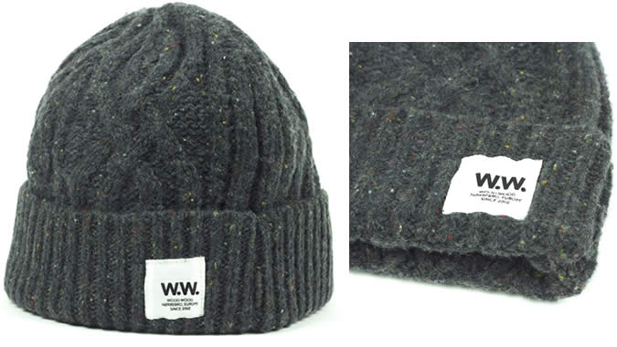 WOOD WOOD Dark Grey Cable Knit Beanie