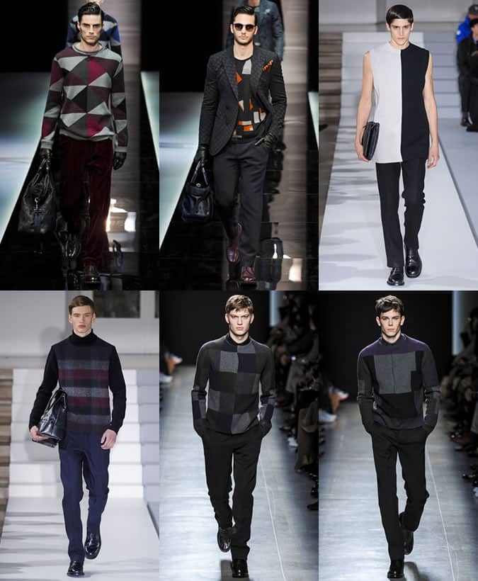 Classic Geometric & Check Patterns At Milan Fashion Week