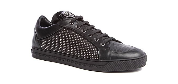 VERSACE Studded leather trainers