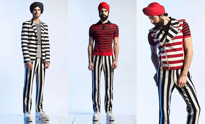 Jean Paul Gaultier Men's Stripes SS13 Runway