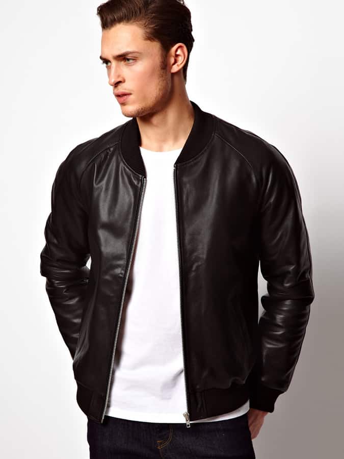 ASOS Leather Bomber Jacket