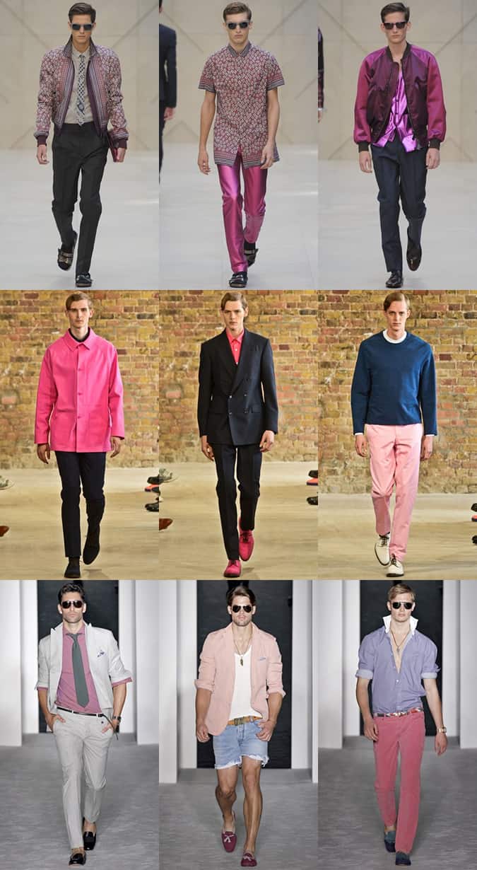 Men's Pink Clothing On The Runways