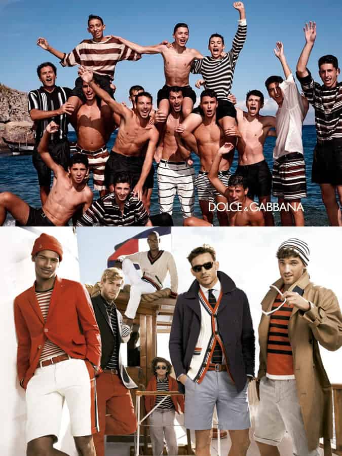 Men's Stripes In SS13 Campaigns from D&G and Tommy Hilfiger