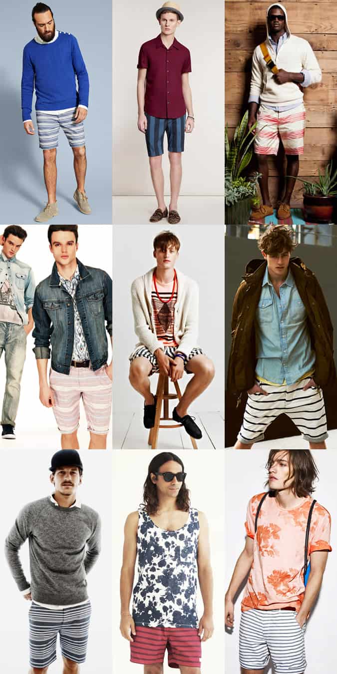 Men's Stripe Shorts Lookbook