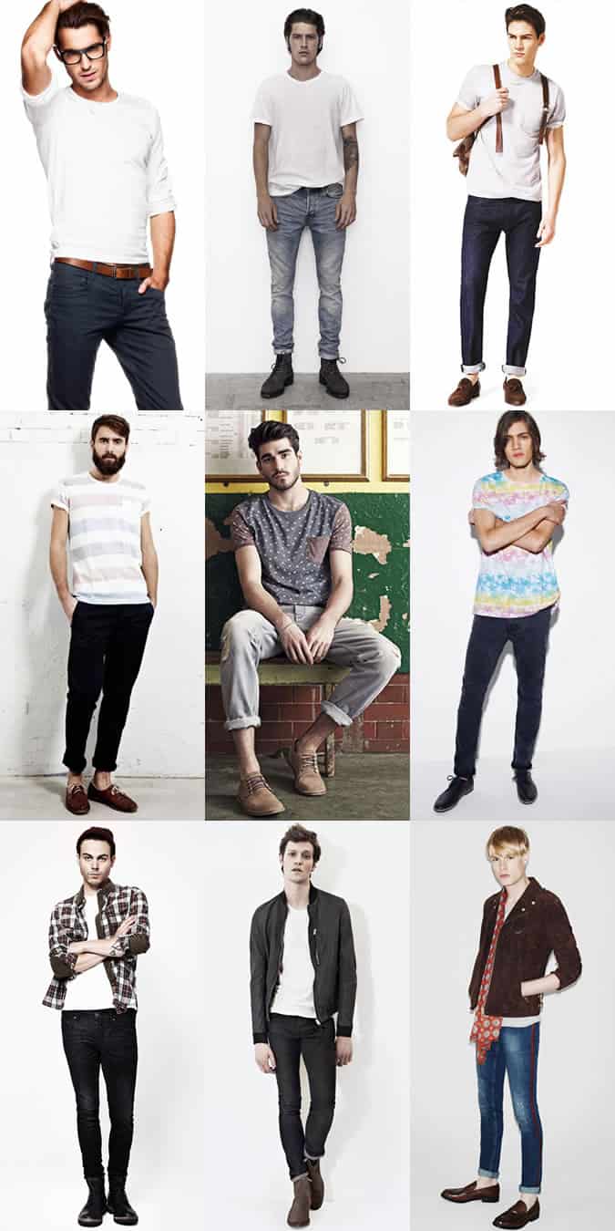 Varied Jeans and T-Shirt Combinations