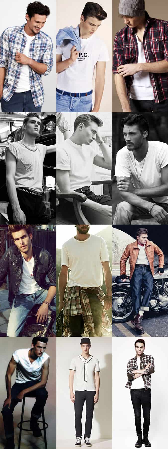 Men's Plain White T-Shirt Lookbook