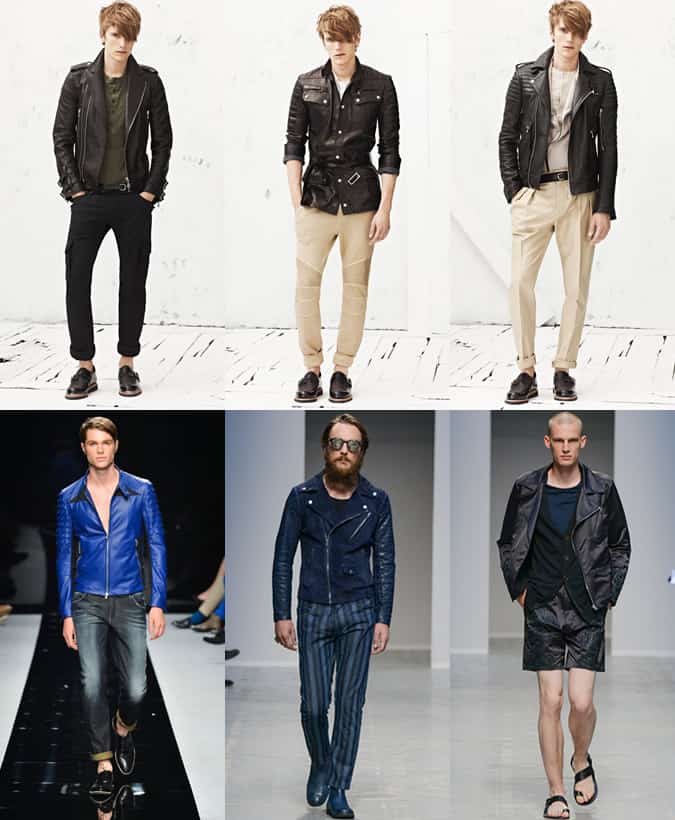 Biker Jackets On SS13 Runways at Zegna, Balmain, John Richmond & Diesel Black Gold