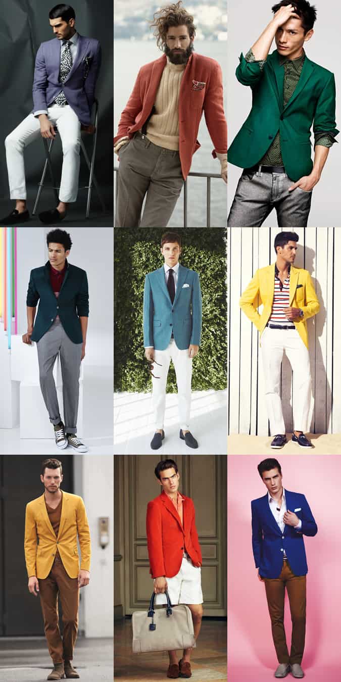 Men's Bold, Statement-Coloured Blazer Lookbook