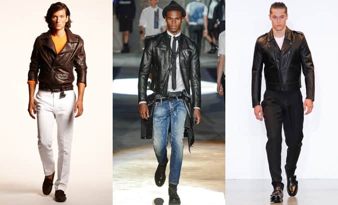 The Biker Jacket On SS13 Runways At Ralph Lauren, Dsquared2 and Calvin Klein Collection