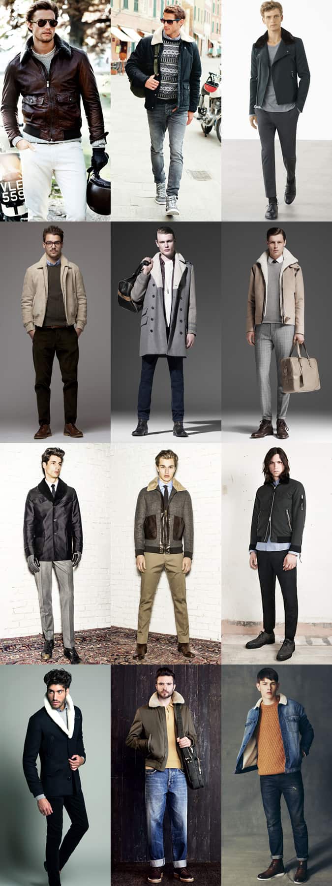 Men's Faux Fur/Borg Collar Jacket Lookbook