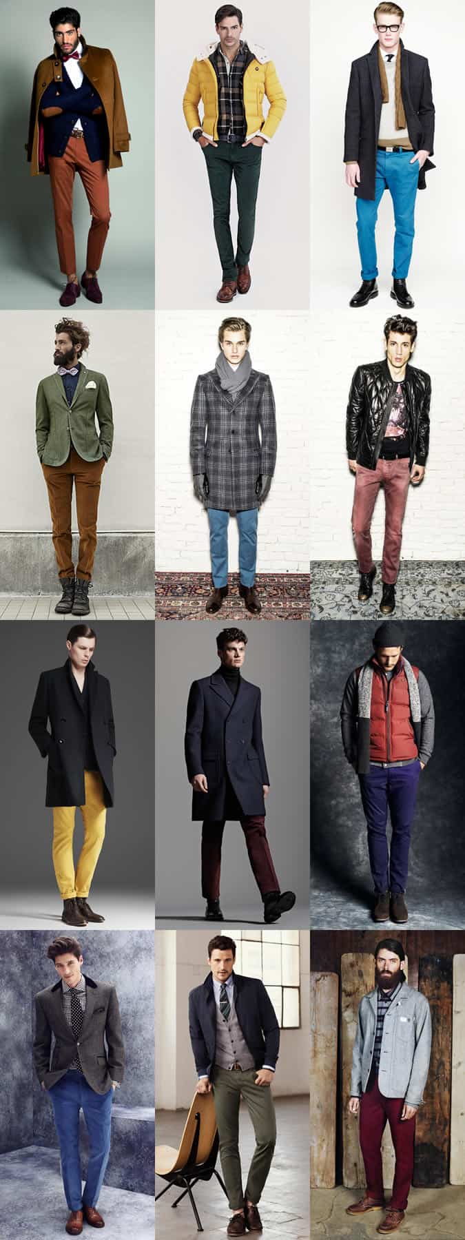 Men's Autumn/Winter Coloured Trousers Lookbook