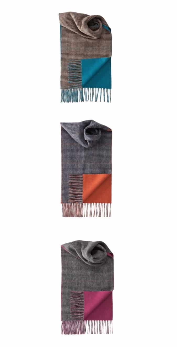 Johnstons of Elgin Glen-check Colour Twist Scarves