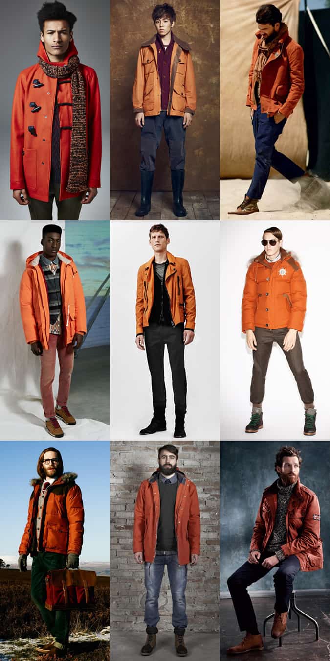 Men's Orange Outerwear Lookbook