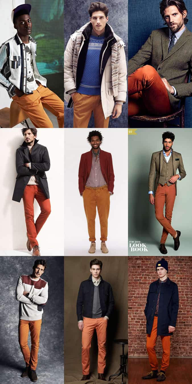 Men's Orange Trousers Lookbook