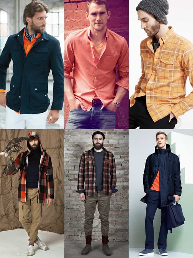 Men's Orange Tops/Shirts Lookbook