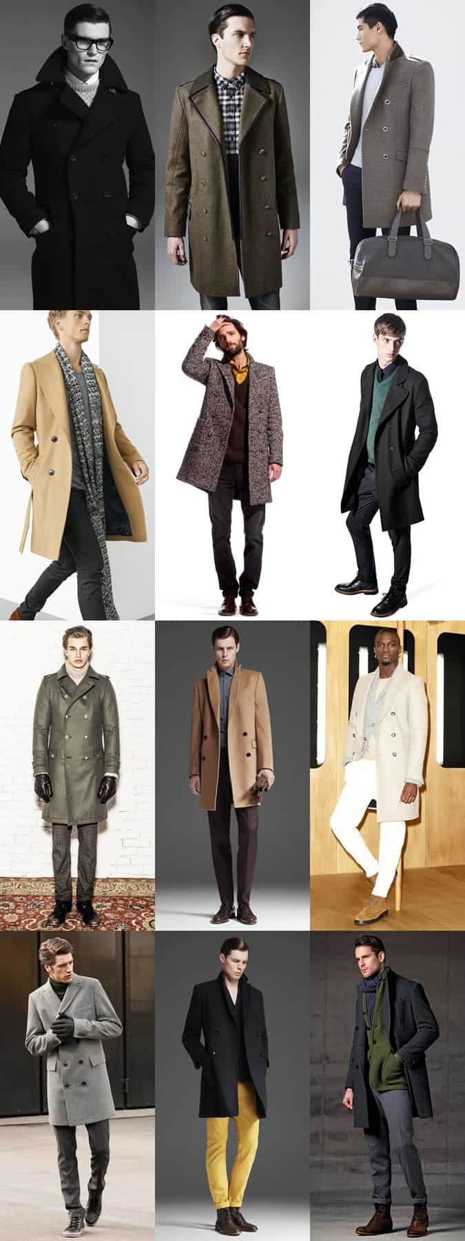Men's Double-Breasted Overcoat Lookbook