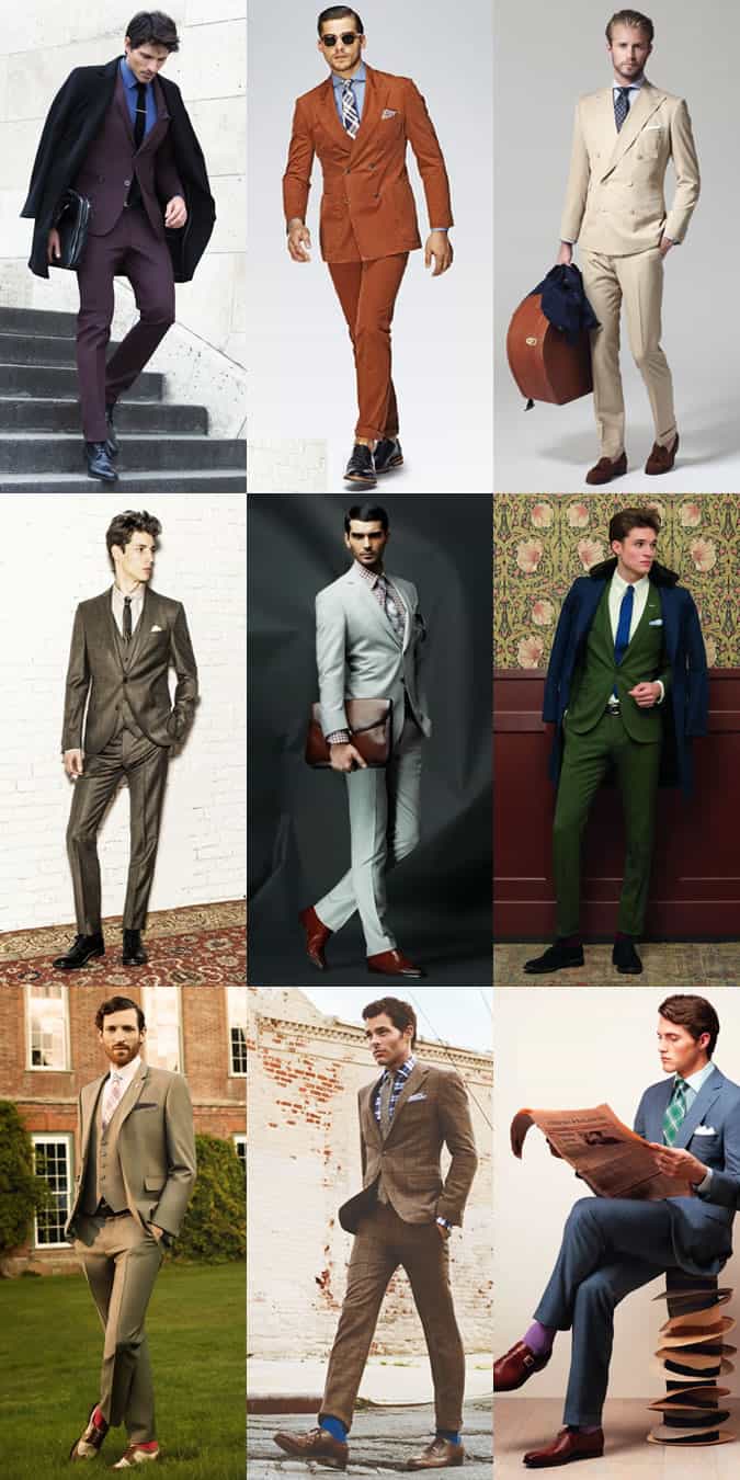 Men's Alternative Suit Colours & Bold Socks Lookbook