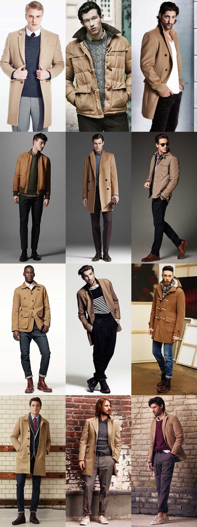 Men's Camel Outerwear Lookbook Outfit Inspiration