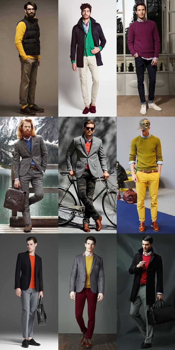 Men's Bold Coloured Knitwear Lookbook AW13