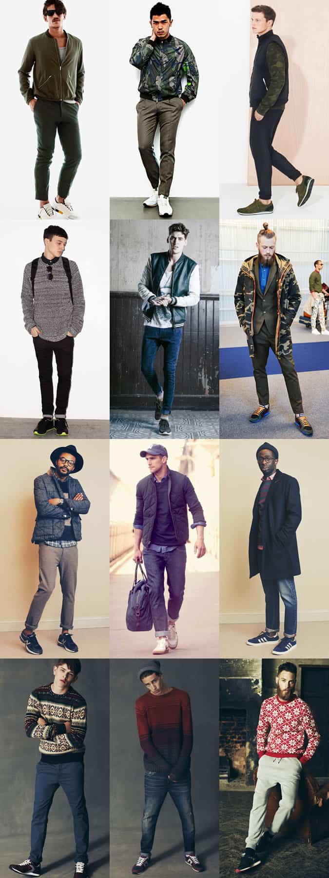 Men's Retro Running Trainers Lookbook Outfit Inspiration