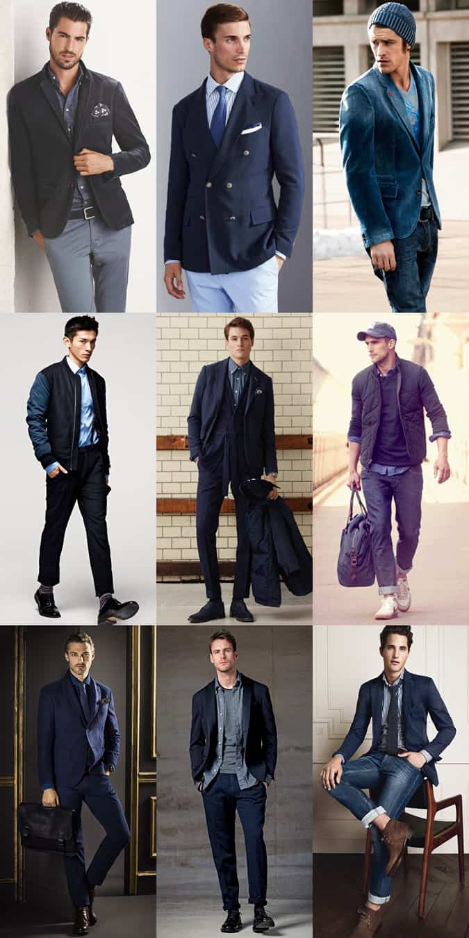 Men's Blue Tonal Outfits Lookbook Inspiration