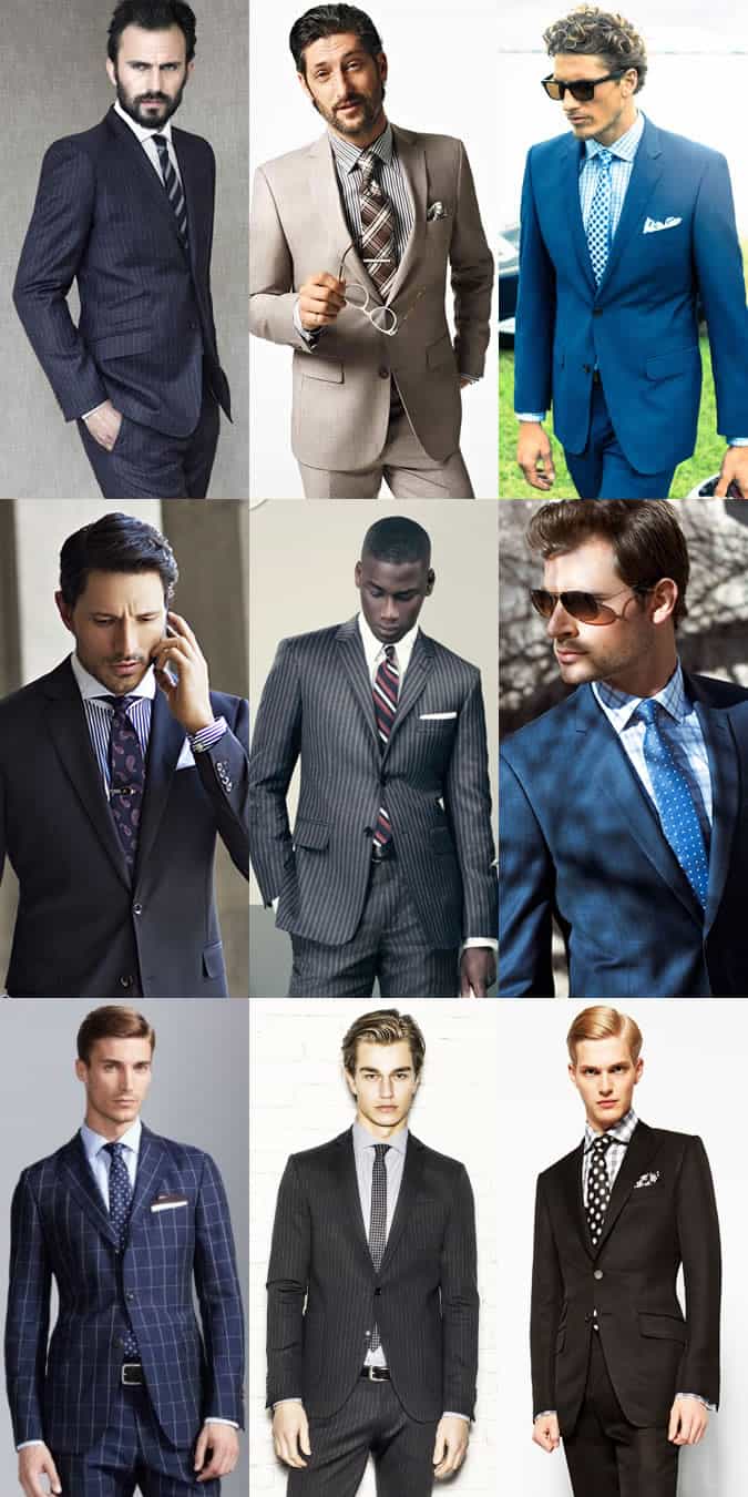 Men's Business Outfits Pattern Mixing Examples
