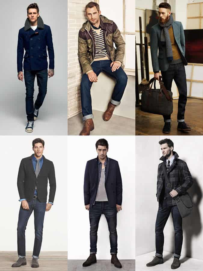 Men's Slim-fit Indigo Jeans Lookbook Outfit Inspiration
