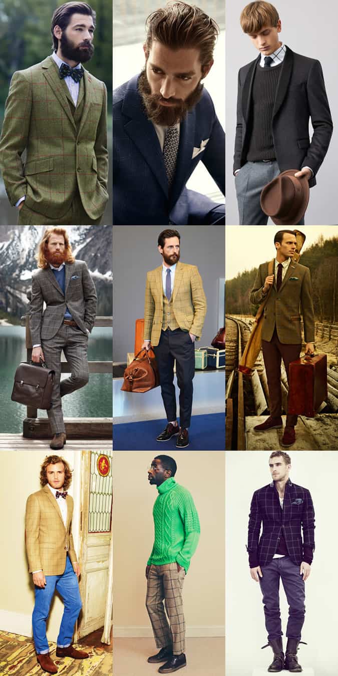 Men's Windowpane Check Lookbook Inspiration