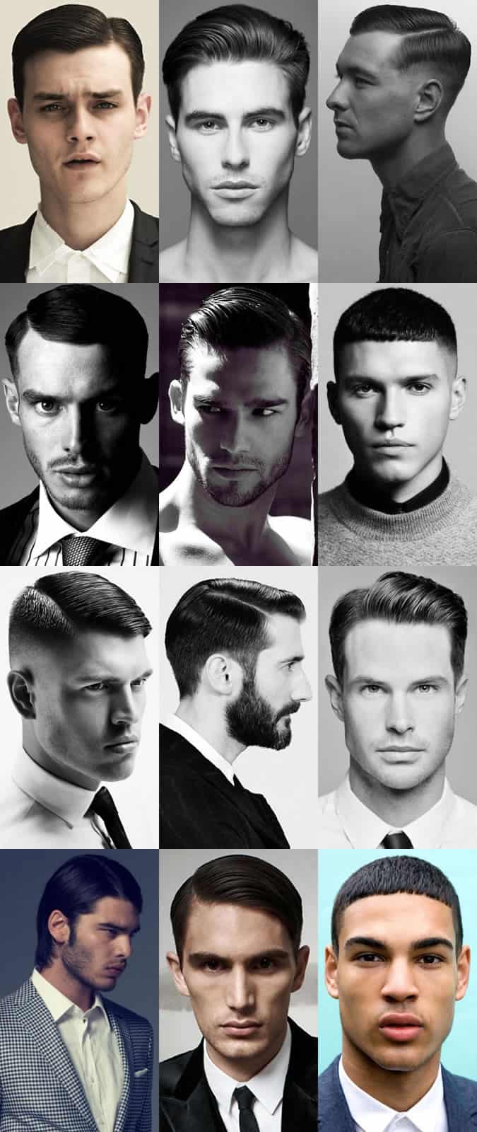 Men's Classic, High-Shine and Slick Hairstyles