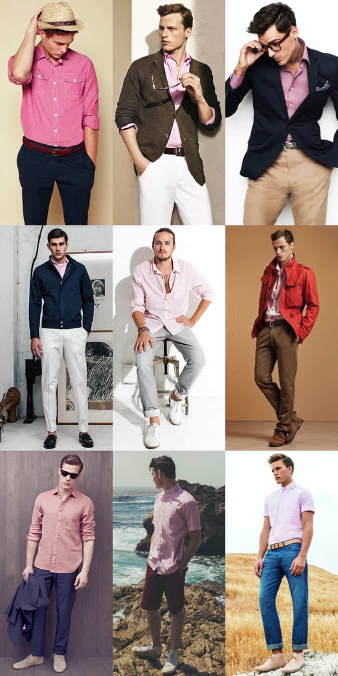 Men's Pink Shirt Outfit Inspiration Lookbook