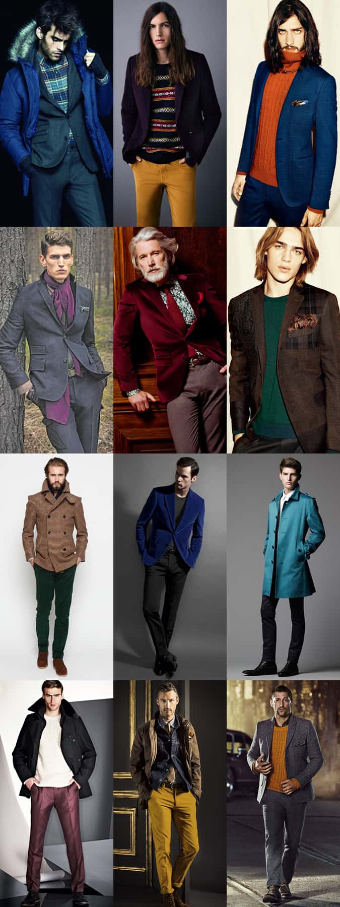 Men's Jewel Tone Clothing & Accessories - How To Style In An Outfit Lookbook