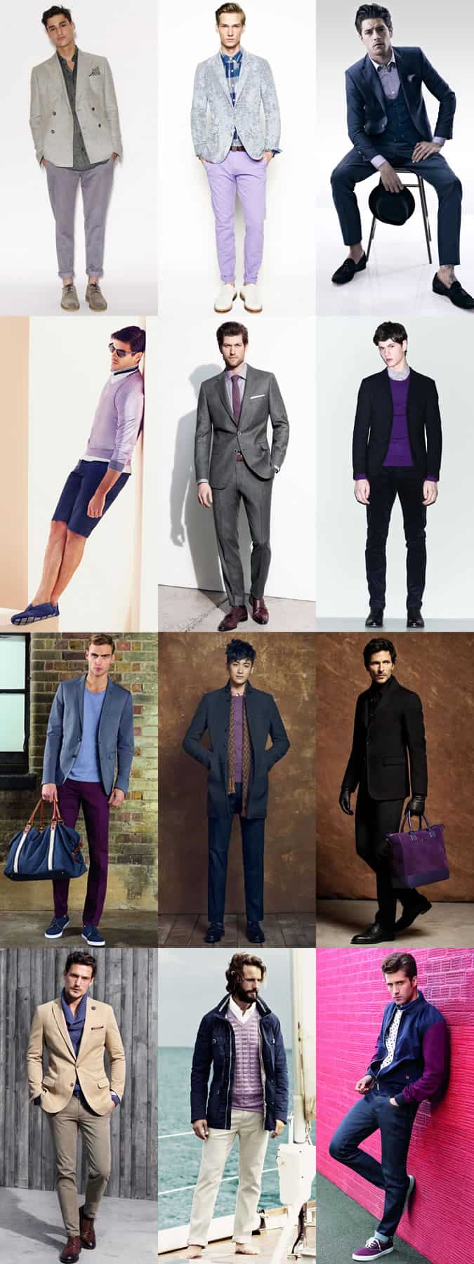 Men's Purple Clothing, Accessories and Key Pieces - Outfit/Lookbook Inspiration