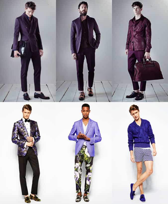 Purple on The Berlutti and Tom Ford SS14 Runways
