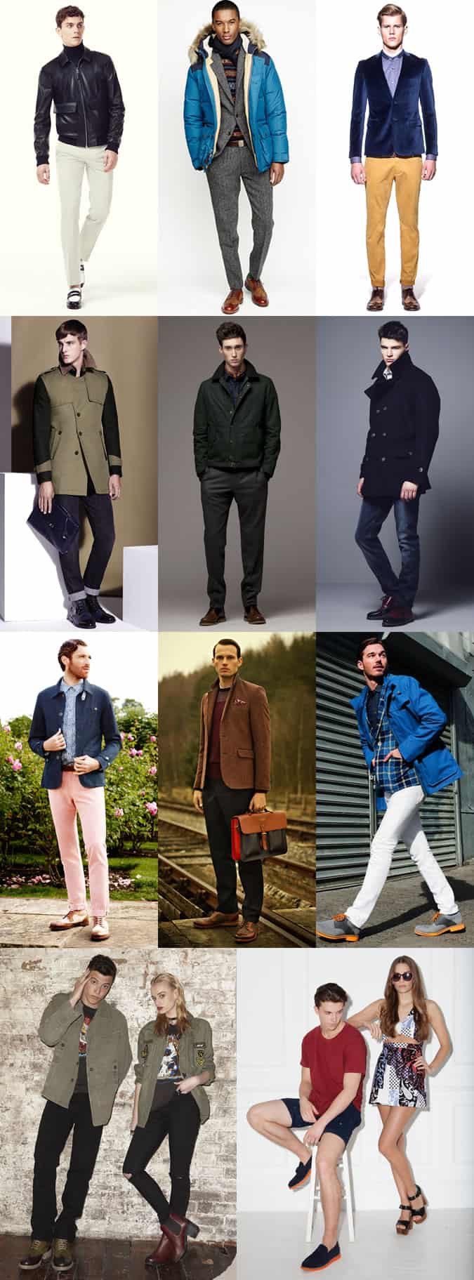 Men's Two Tone and Contrast Footwear Outfit Inspiration Lookbook
