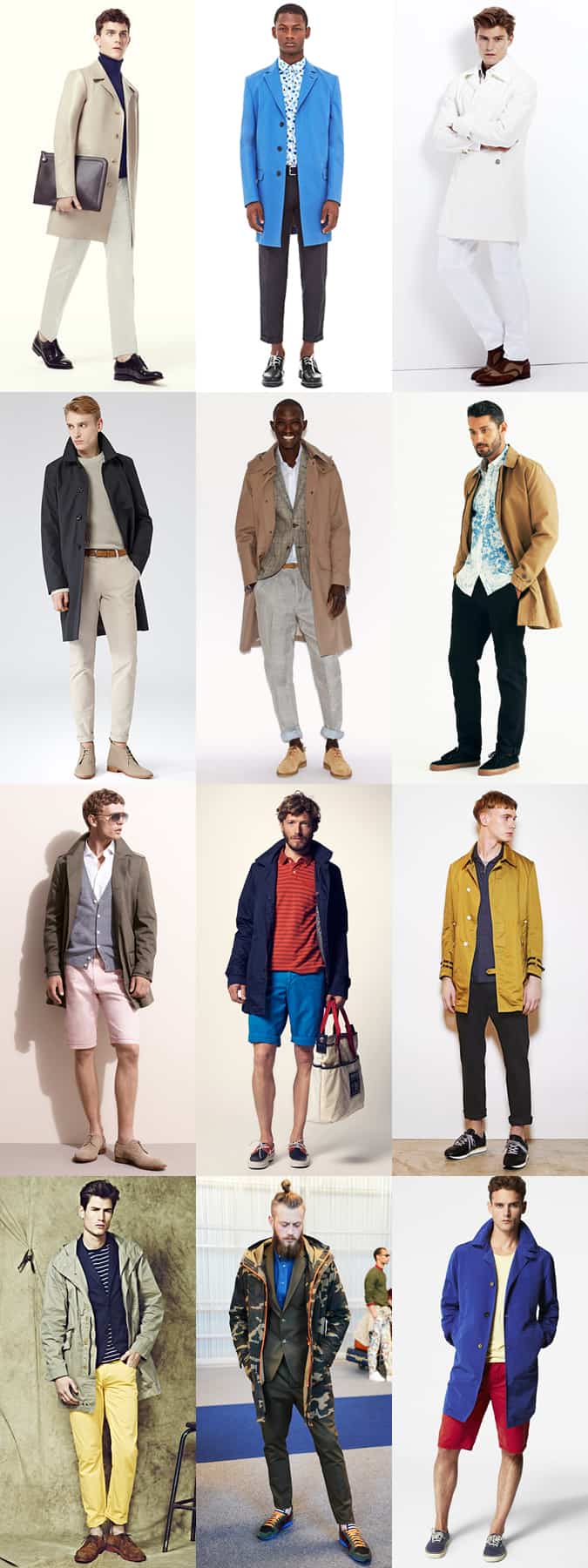 Men's Long Length Jackets and Outerwear - Spring/Summer 2014 Outfit Lookbook