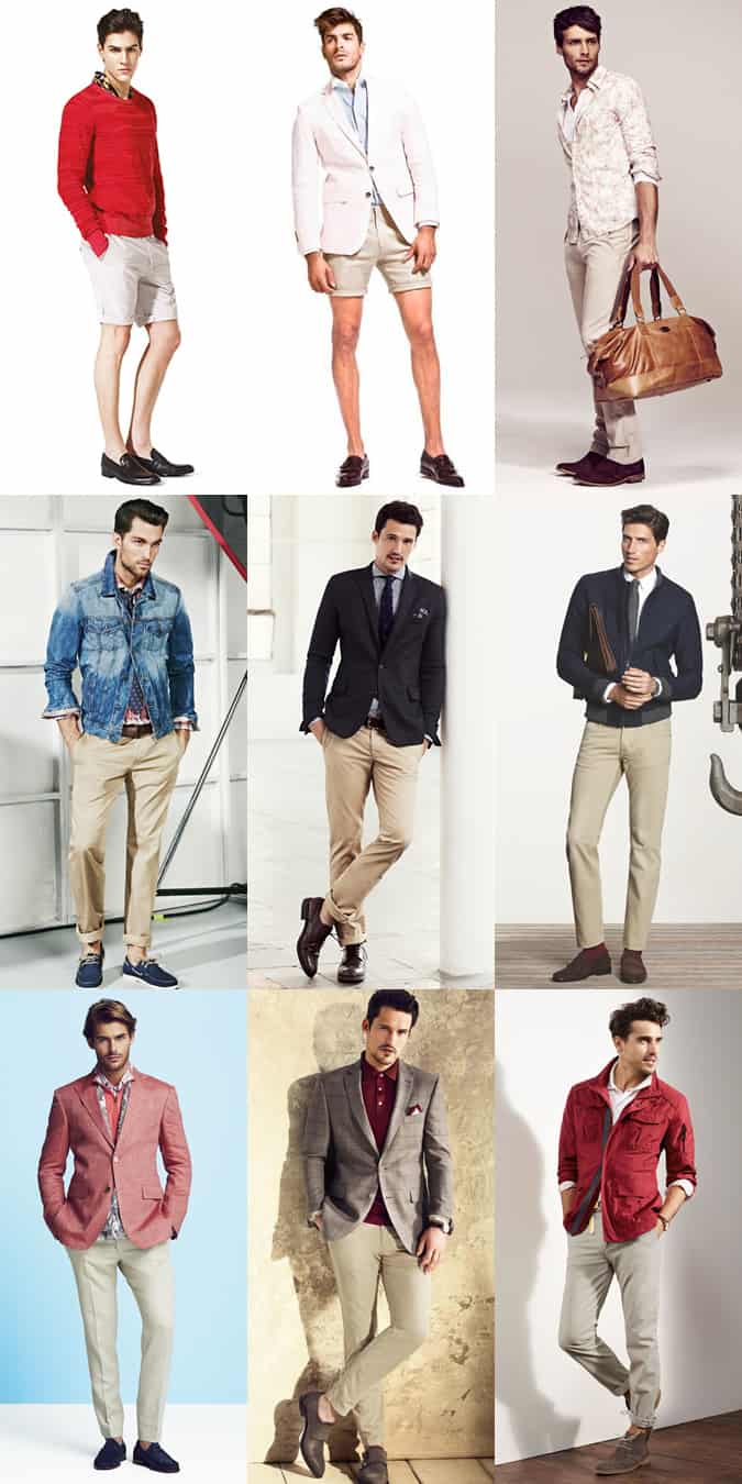 Men's Nude Tone Trousers, Chinos & Shorts - Spring/Summer 2014 Outfit Inspiration Lookbook