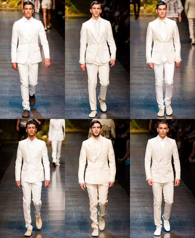 Dolce &; Gabbana All-White Outfits: SS14 Menswear Runways
