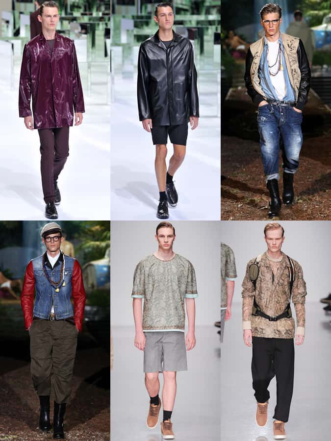 Leather & Snakeskin Pieces On The Dior Homme, DSQUARED2 and Christopher Raeburn SS14 Menswear Runways