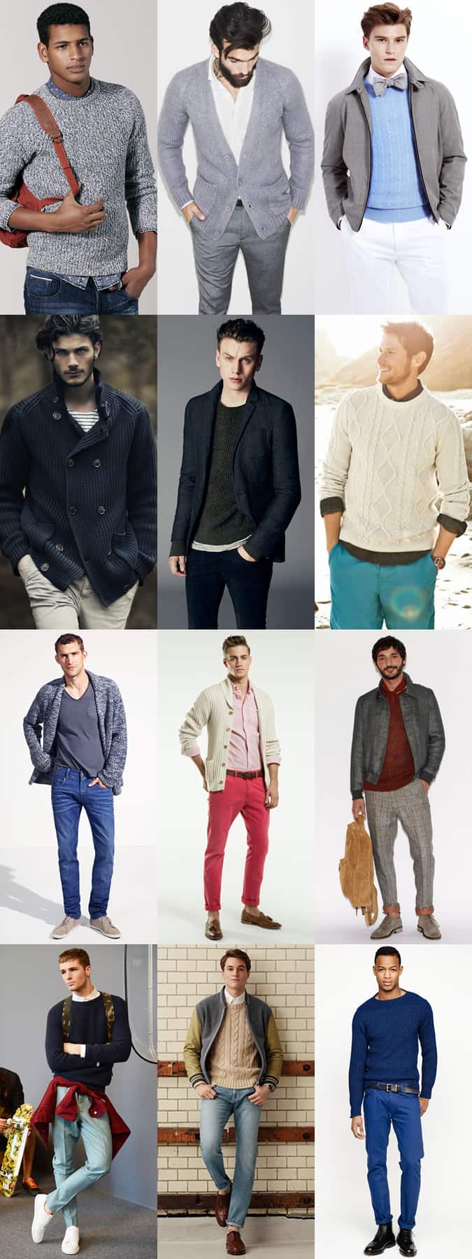 Men's Chunky Knitwear - Transitional Season Outfit Inspiration Lookbook