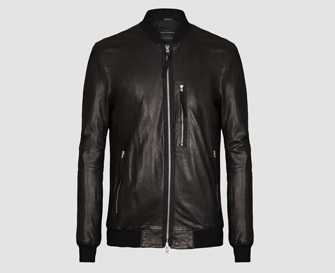 AllSaints Blenham Leather Bomber Jacket