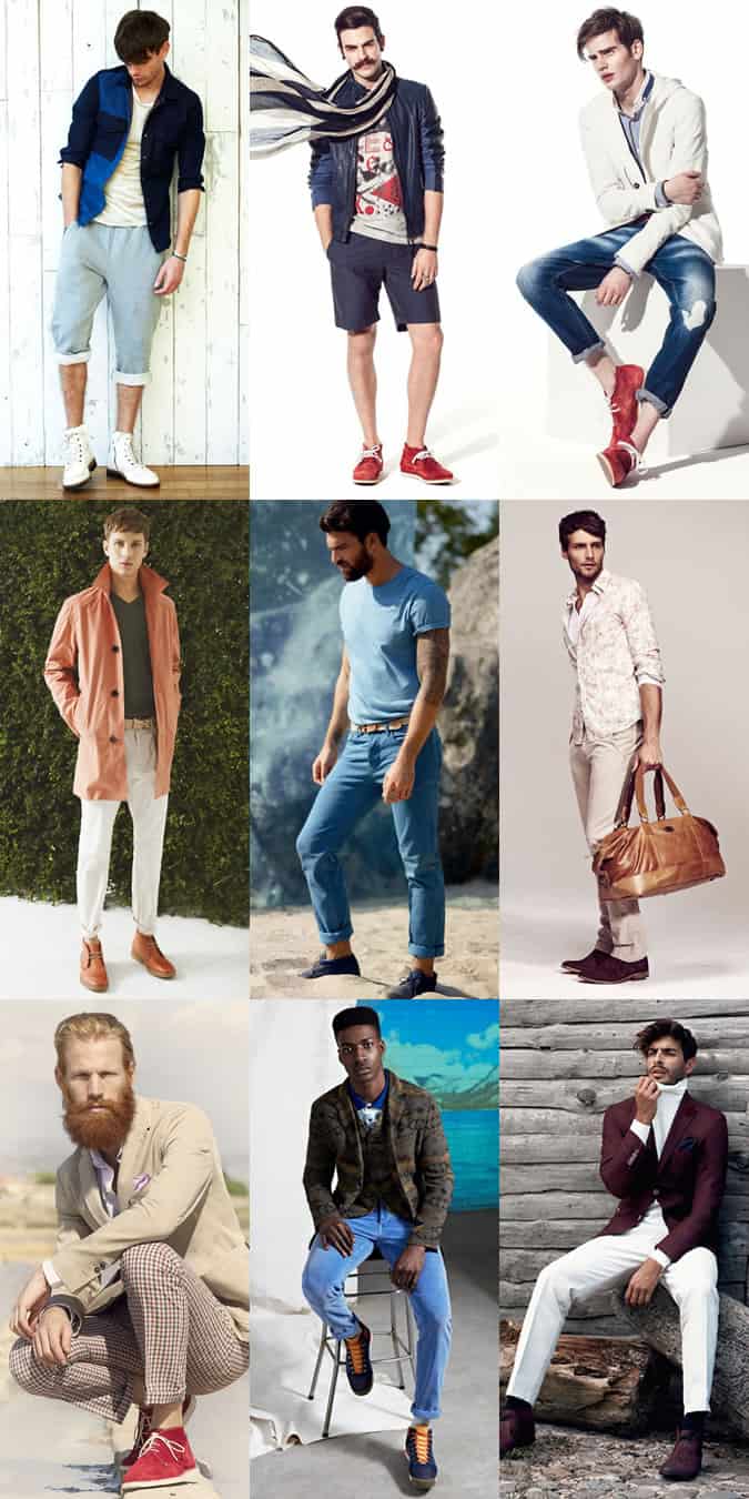 Men's Colour-Pop Boots Outfit Inspiration Lookbook
