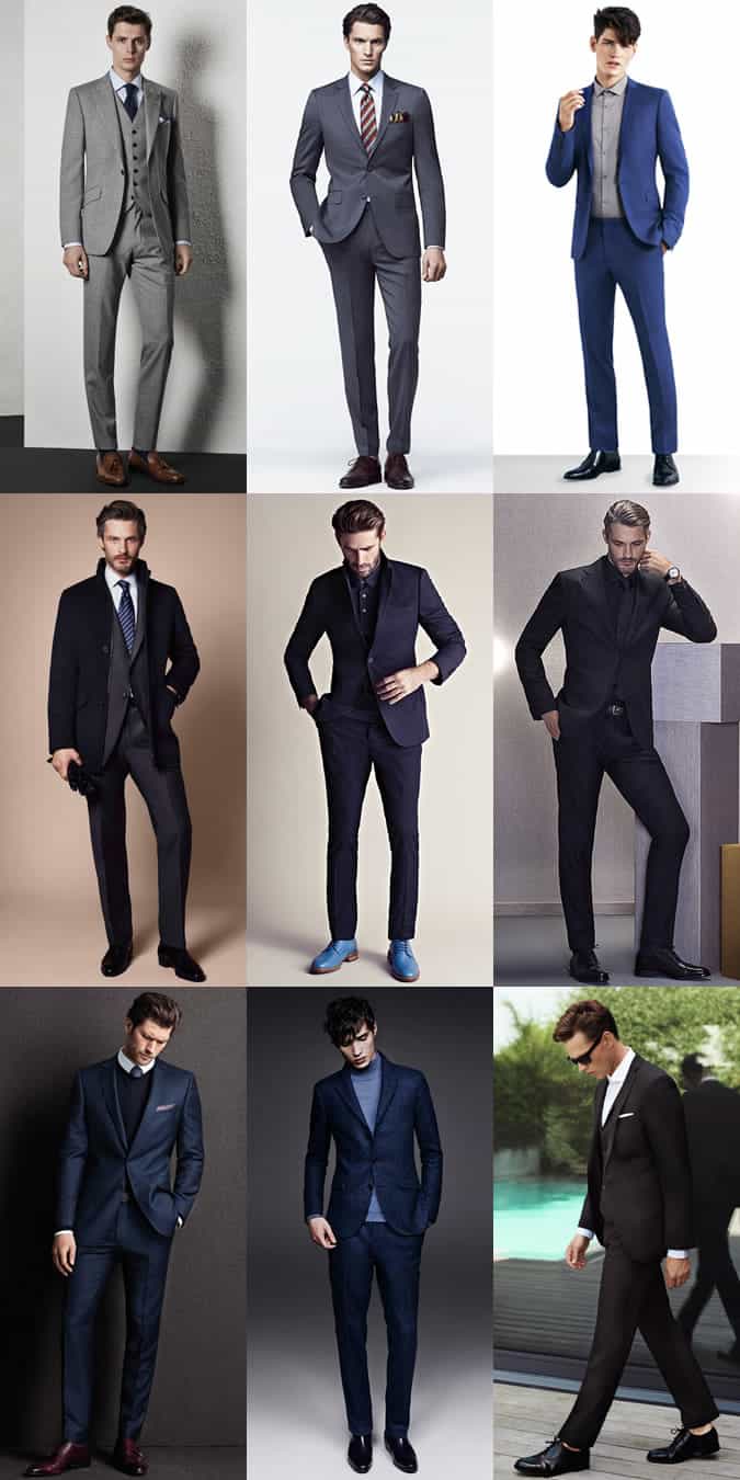 Men's Slim/Skinny Cut Suits Outfit Inspiration Lookbook