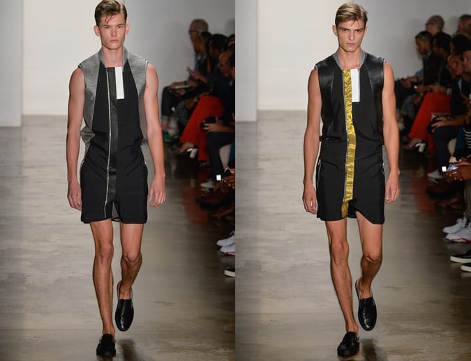 Men's Mesh Fabrics & Pieces On SS14 Tim Coppens Runway