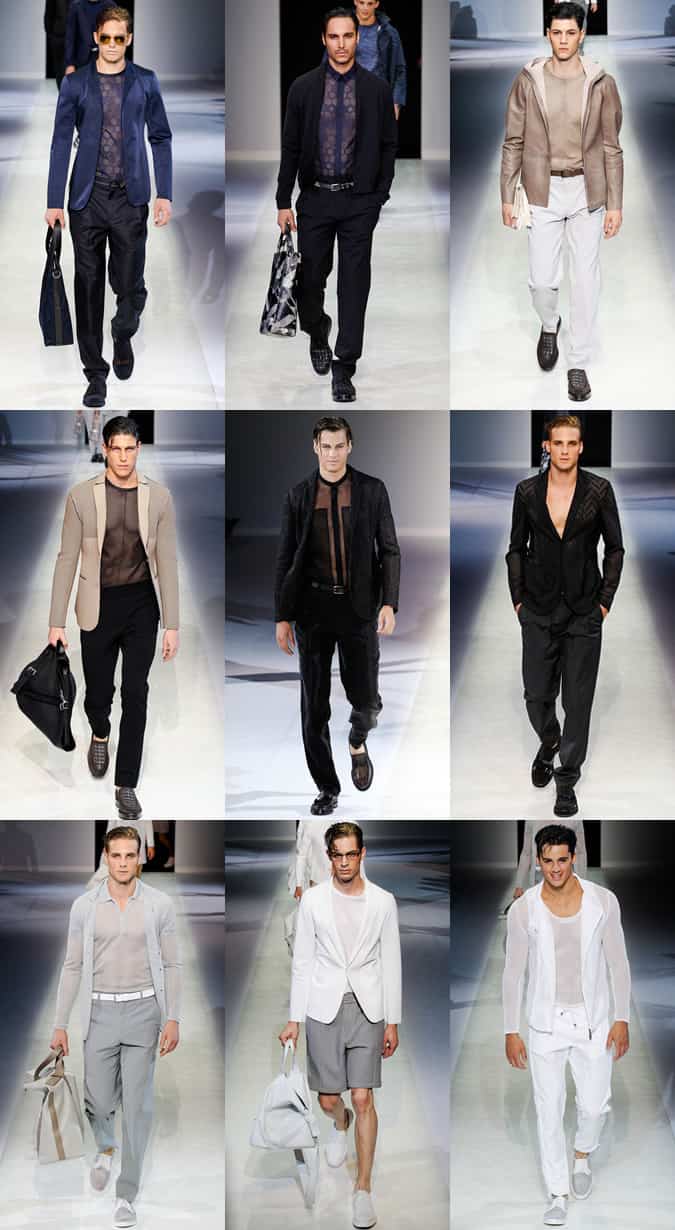 Men's Mesh Fabrics & Pieces On SS14 Emporio Armani Runway